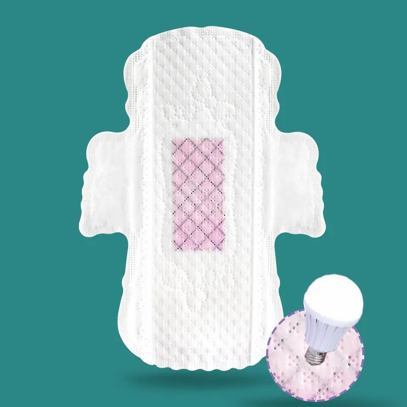 Functional Chip Sanitary Napkins Pad PE Backfilm Hot Air Nonwoven Top Sheet