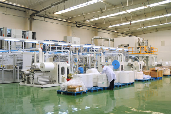 The Front Of Sanitary Pad’s Production Lines